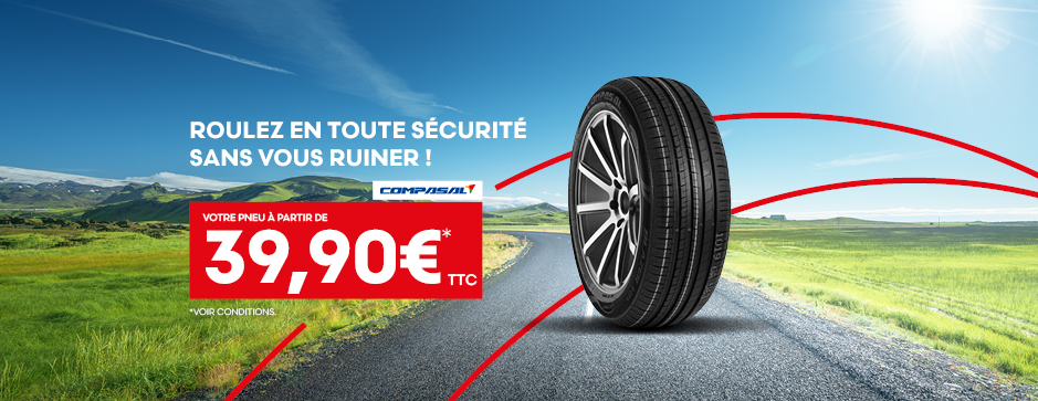 Votre pneu premier prix Compasal à partir de 39.90€* ! 